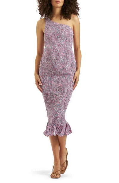 Ripe Maternity Skipper One Shoulder Dress In Multi