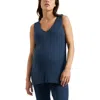 Ripe Maternity Sophie Rib Knit Nursing Top In Blue