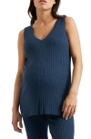 Ripe Maternity Sophie Rib Knit Nursing Top In French Navy