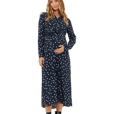 Ripe Maternity Spot Shirt Dress In Multi
