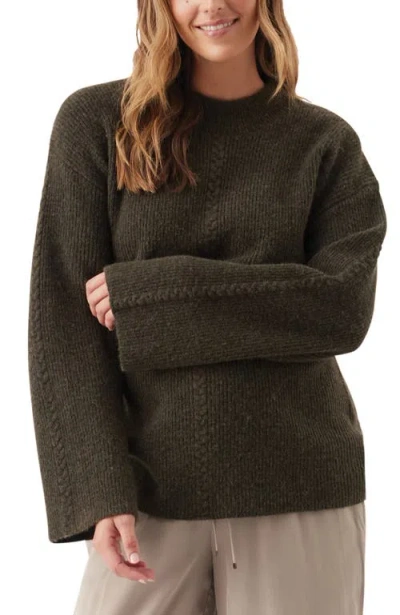Ripe Maternity Starci Cable Long Sleeve Matertnity Sweater In Green