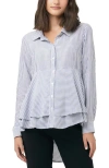 Ripe Maternity Stripe Layered Peplum Shirt In Blue