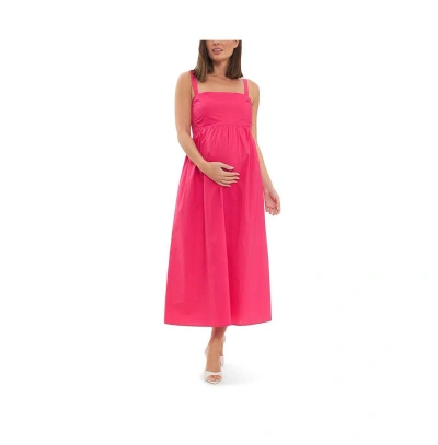 Ripe Maternity Tamara Tie Back Dress Hot Pink