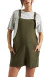 Ripe Maternity Terry Maternity Shortalls In Green