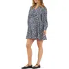 Ripe Maternity Thea Long Sleeve Tie Waist Maternity/nursing Dress In Multi