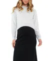 Ripe Maternity Tia Crop Knit Sweater In Snow Marle