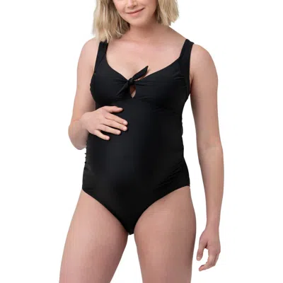 Ripe Maternity Tie Front One Piece In Black