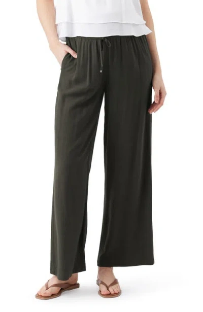 Ripe Maternity Wide Leg Tencel Pant In Black
