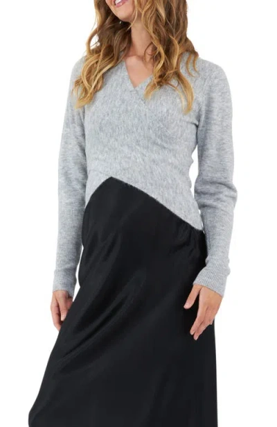 Ripe Maternity Willa Nursing Knit In Gray