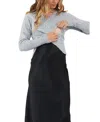 Ripe Maternity Willa Nursing Knit Sweater In Silver Marle