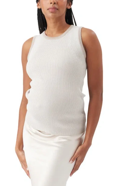 Ripe Maternity Zoe Rib Knit Nursing Tank In White