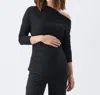Ripe Off Shoulder Rib Top In Black In Black