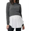Ripe Sandy Detachable Nursing Knit Top In Charcoal In Gray