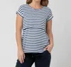 Ripe Short Sleeve Lionel Nursing Tee In Indigo White In Blue