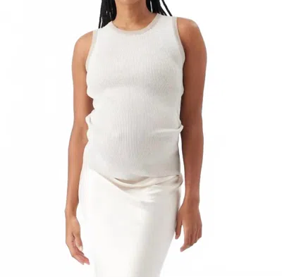 Ripe Zoe Rib Knit Nursing Tank Top In Natural Taupe In White