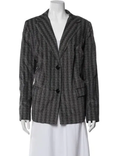 Pre-owned Ripetta Plaid Print Blazer In Gray