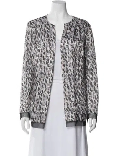 Pre-owned Ripetta Silk Animal Print Jacket In Gray