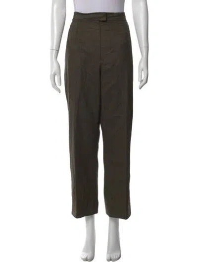 Pre-owned Ripetta Wool Straight Leg Pants In Green