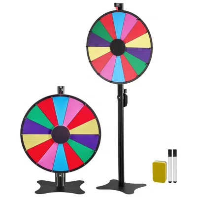 Riplay 24 In Spinning Prize Wheel, 14 Slots Spinning Wheel With Stand, Adjustable Height Win Fortune Roulet In Multi