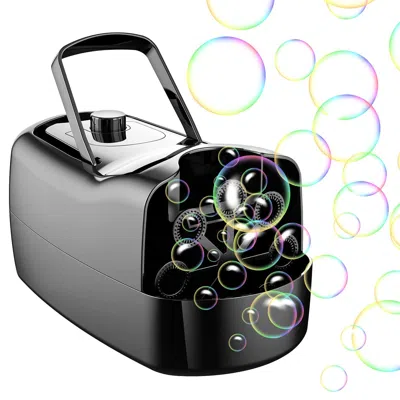 Riplay Bubble Maker Automatic Bubble Blower Portable Bubble Blowing Machine With 2 Speeds Handle 3000-4000  In Black