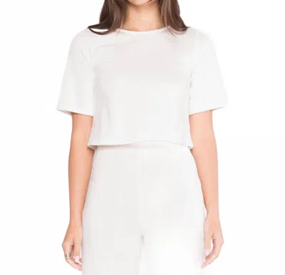 Ripley Rader Crop Ponte Knit Short Sleeve Top In White