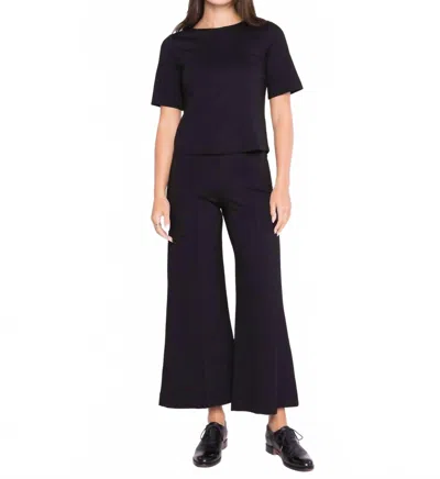 Ripley Rader Cropped Ponte Knit Wide Leg Pant In Black