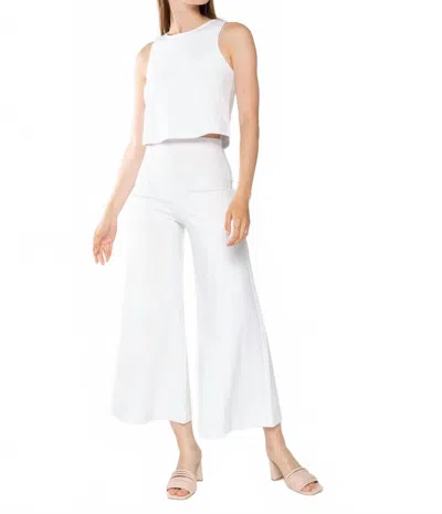 Ripley Rader Cropped Ponte Knit Wide Leg Pant In Off-white