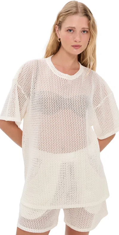 Ripley Rader Fishnet Big Shirt In Ivory In White