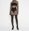 Ripley Rader Fishnet Turtleneck Dress In Black In Black