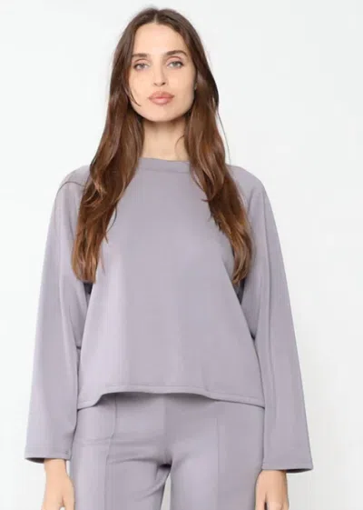 Ripley Rader Oversize Raglan Top In Silver In Gray