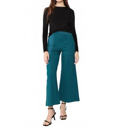 Ripley Rader Ponte Crop Wide Leg Pant In Teal In Green