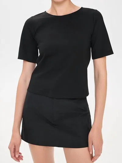 Ripley Rader Ponte Extended Short Sleeve Top In Black/black