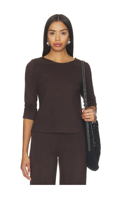 Ripley Rader Ponte Knit 3/4 Sleeve Top In Brown