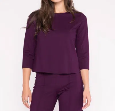 Ripley Rader Ponte Knit 3/4 Sleeve Top In Plum In Purple