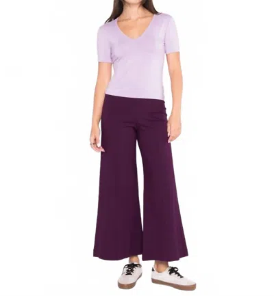 Ripley Rader Ponte Knit Crop Wide Leg Pant In Plum In Pink