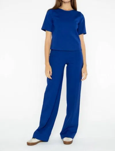 Ripley Rader Ponte Knit Crop Wide Leg Pants In Cobalt In Blue
