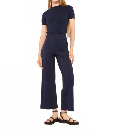 Ripley Rader Ponte Knit Cropped Straight Leg Pant In Navy In Blue