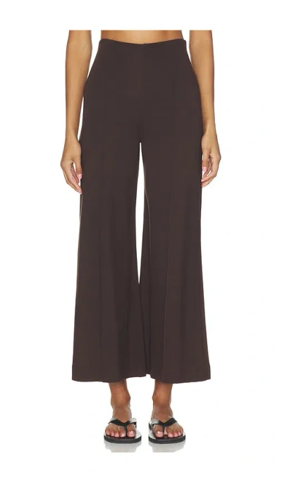 Ripley Rader Ponte Knit Cropped Wide Leg Pant In Brown