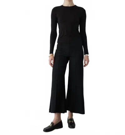 Ripley Rader Ponte Knit Cropped Wide Leg Pant In Black