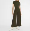 Ripley Rader Ponte Knit Cropped Wide Leg Pant In Olive In Green