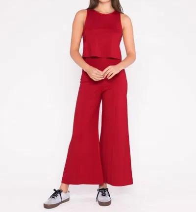 Ripley Rader Ponte Knit Cropped Wide Leg Pants In Red