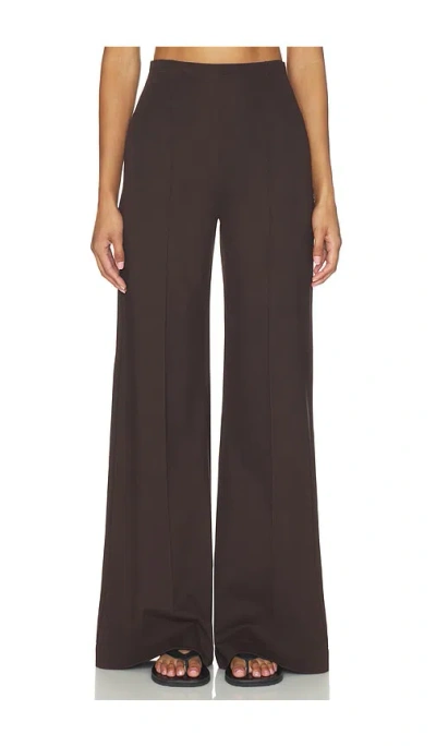 Ripley Rader Ponte Knit Long Wide Leg Pant In Chocolate