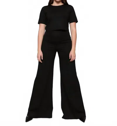 Ripley Rader Ponte Knit Long Wide Leg Pants In Black