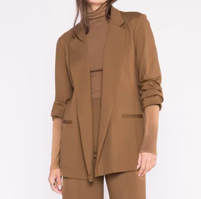 Ripley Rader Ponte Knit Oversized Blazer In Camel In Brown