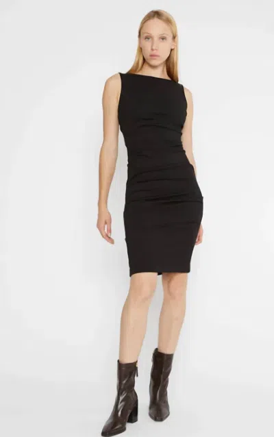Ripley Rader Ponte Knit Ruched Mini Dress In Black