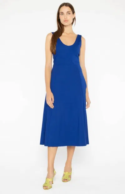 Ripley Rader Ponte Knit Scoop Midi Dress In Cobalt Blue