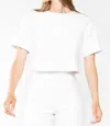 Ripley Rader Ponte Knit Short Sleeve Extended Tee In Off White In White