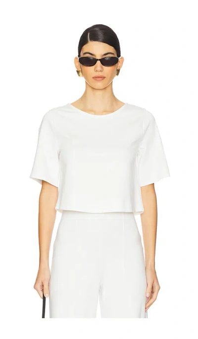 Ripley Rader Ponte Knit Short Sleeve Top In 米白