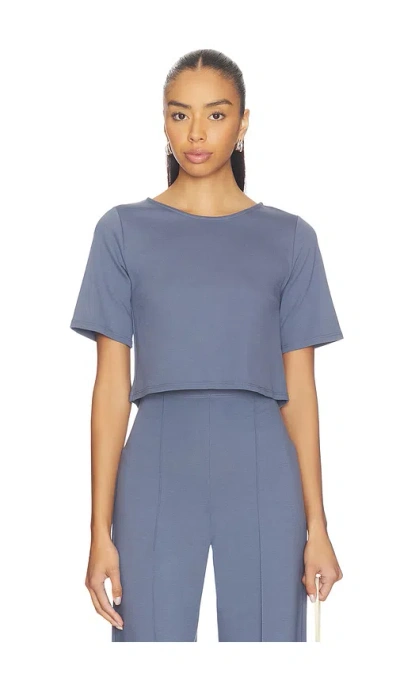 Ripley Rader Ponte Knit Short Sleeve Top In Blue