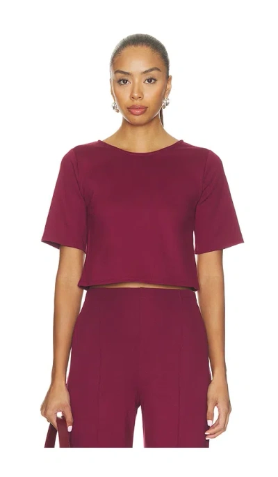 Ripley Rader Ponte Knit Short Sleeve Top In Burgundy